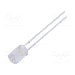 10 pcs : OSM5DK5GA1B-12V - LED, 5mm, white warm, 750÷1120mcd, 100°, Front: flat, 12÷15V, 225mW