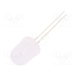 10 pcs : OSW5DKA132A-12V - LED, 10mm, white cold, 1560÷2180mcd, 30°, Front: convex, 12V