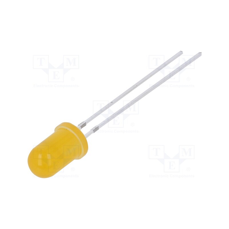 10 pcs : OSO5PA5A34A-CRLED14 - CRLED, 5mm, orange, 3500mcd, 30°, Front: convex, 12V, No.of term: 2