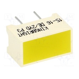 10 pcs : DE/2YD - LED backlight, yellow, Lens: diffused,yellow, λd: 588nm, 9÷31mcd