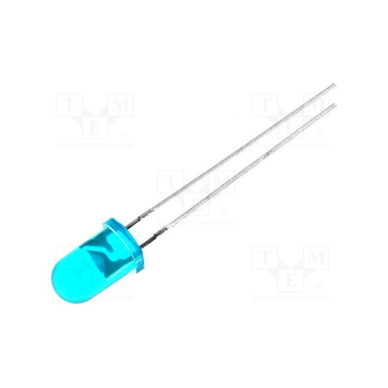 10 pcs : L-53MBDL - LED, 5mm, blue, 40÷60mcd, 60°, Front: convex, 3.8÷4.5V, No.of term: 2