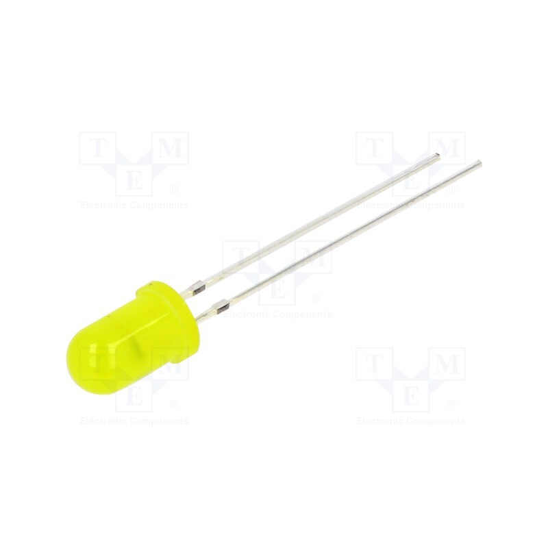 10 pcs : OSY5MP5A34A-6.8HZ - LED, 5mm, yellow, 1120÷1560mcd, 30°, Front: convex, 3÷5V, -30÷85°C