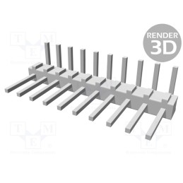 10 pcs : 1-826631-0 - Pin header, pin strips, AMPMODU MOD II, male, PIN: 10, angled 90°