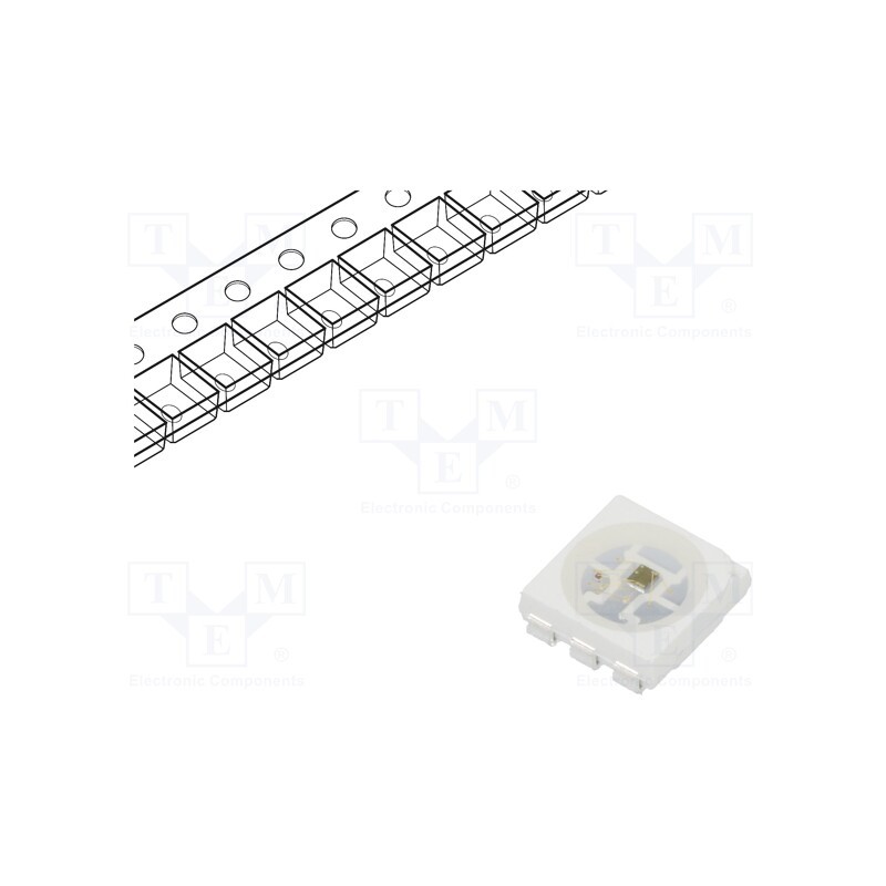 10 pcs : SMD-LX5050RGB-TR - Programmable LED, SMD, 5050, RGB, 5x5x1.5mm, 120°, 5V, 5mA