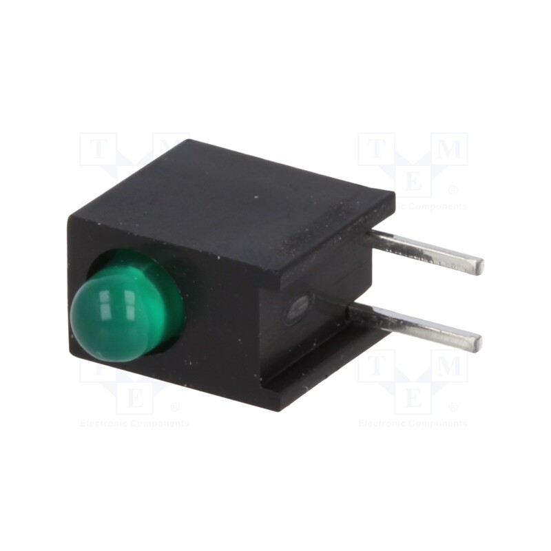 10 pcs : HLMP-1503-C00A2 - LED, in housing, green, 3mm, No.of diodes: 1, 10mA, 60°, 1.5÷2.7V