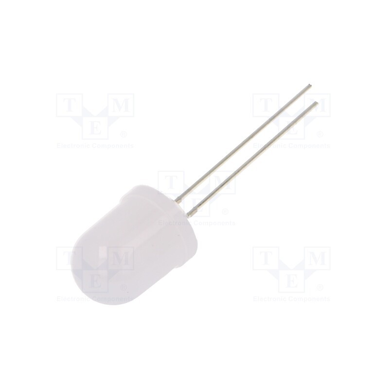 10 pcs : OSW5DKA132A-5V - LED, 10mm, white cold, 1560÷2180mcd, 30°, Front: convex, 5V