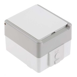 1 pcs - Siemens Grey 1 Gang Plug Socket, 16A, Type F - German Schuko, Outdoor Use