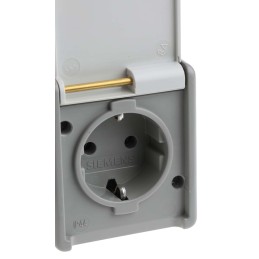 1 pcs - Siemens Grey 1 Gang Plug Socket, 16A, Type F - German Schuko, Outdoor Use