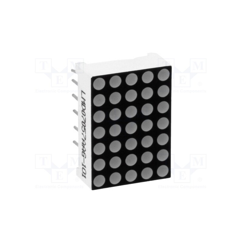 10 pcs : LMD07057AUE-101B-02 - Display: LED, matrix, 5x7, red, 10.2mcd, cathode, 17.8x12.7mm