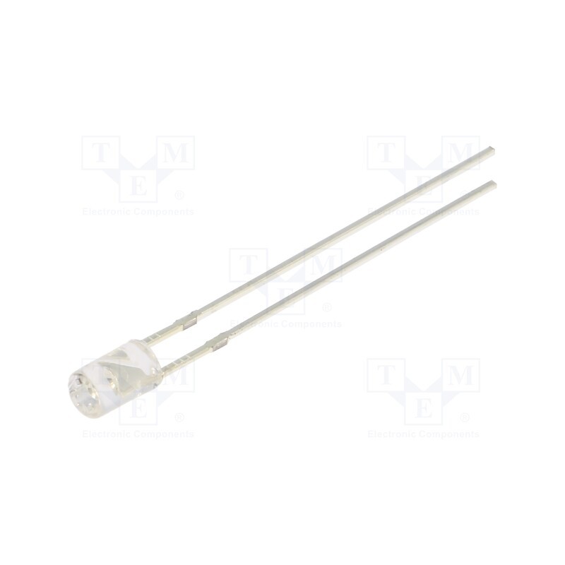 10 pcs : OSG5DA3HE1B-5V - LED, 3mm, green, 1560÷2180mcd, 140°, Front: flat, 5V, No.of term: 2