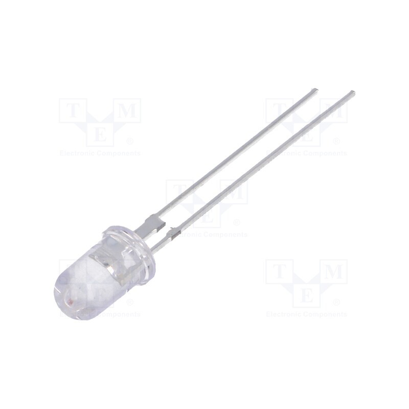 10 pcs : OS5OGA5111P - LED, 5mm, orange, 80000÷100000mcd, 15°, Front: convex, 2÷2.6V