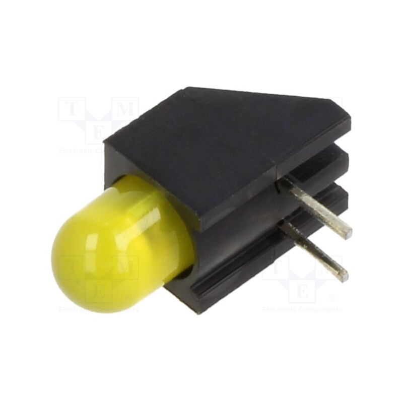 10 pcs : H178CYD - LED, in housing, yellow, 5mm, No.of diodes: 1, 20mA, Lens: diffused
