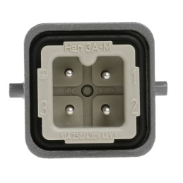 1 pcs - HARTING Panel Kit, 3 + PE Way, 10A, Male, Han A, 230/400 V