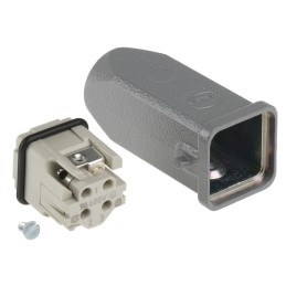 1 pcs - HARTING Panel Kit, 3 + PE Way, 10A, Male, Han A, 230/400 V