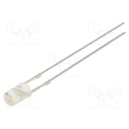 10 pcs : OSM5DK3HE1B-5V - LED, 3mm, white warm, 1120÷1560mcd, 140°, Front: flat, 5V, -30÷85°C
