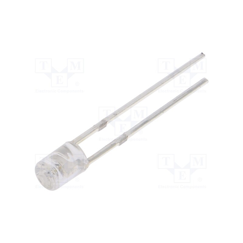 10 pcs : OSG58A3FE1F - LED, 3mm, green, 250÷330mcd, 140°, Front: recessed, 2.7÷3.2V