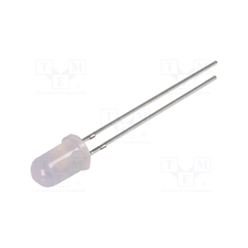 10 pcs : OSM5DK5A32A-12V - LED, 5mm, white warm, 1120÷1560mcd, 30°, Front: convex, 15V, 225mW