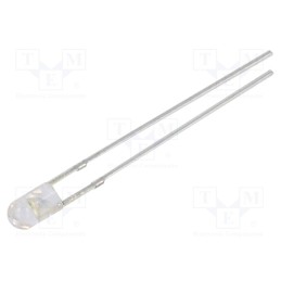 10 pcs : OSW5DK3E31B-12V - LED, 3mm, white, 3000÷4200mcd, 30°, Front: convex, 12V, No.of term: 2