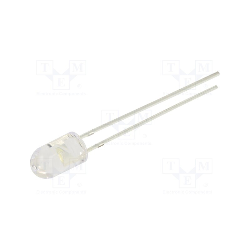 10 pcs : OSW5DK5E31B-5V - LED, 5mm, white cold, 3000÷4200mcd, 30°, Front: convex, 5÷7.5V