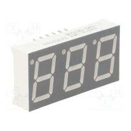 10 pcs : KW3-567CVB - Display: LED, 7-segment, 14.2mm, 0.56', No.char: 3, red, 40÷80mcd