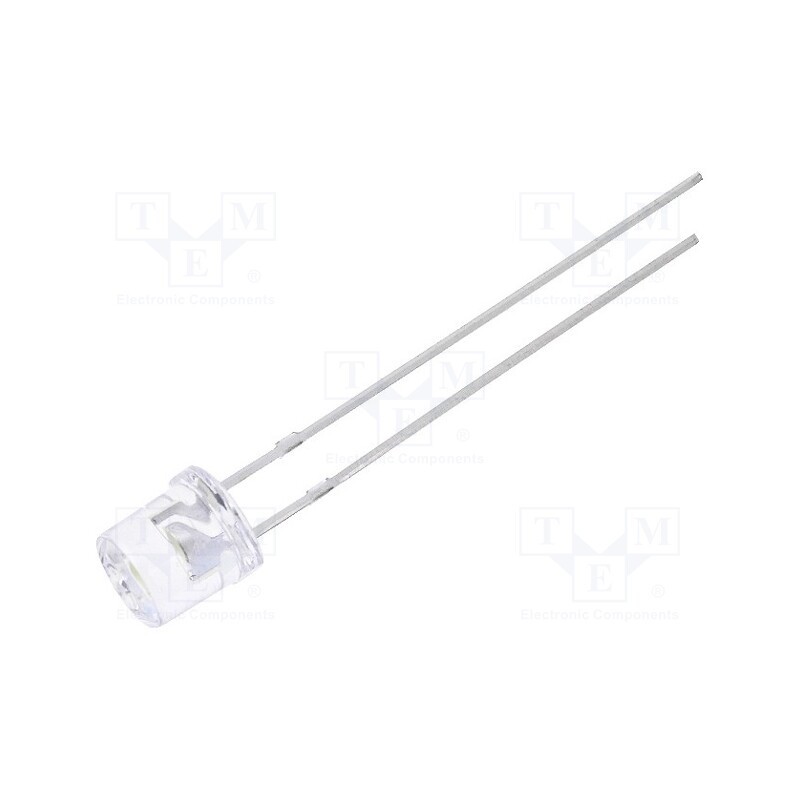 10 pcs : OSPW53E1A-MN - LED, 5mm, white cold, 1560÷3000mcd, 140°, Front: flat, 2.8÷4V