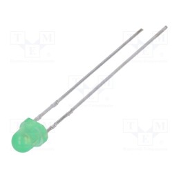 10 pcs : SLR-332MG3F - LED, 3.2mm, yellow green, 5.6÷16mcd, 85°, Front: convex, 2.1V