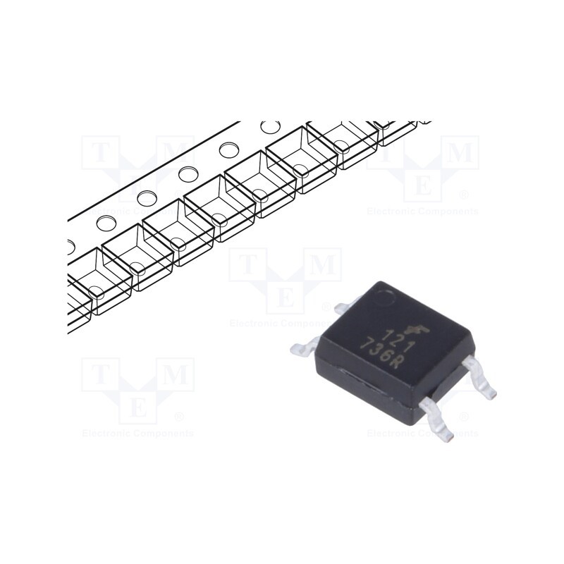 10 pcs : FODM121R2 - Optocoupler, SMD, Ch: 1, OUT: transistor, CTR@If: 100-300%@5mA, 80V