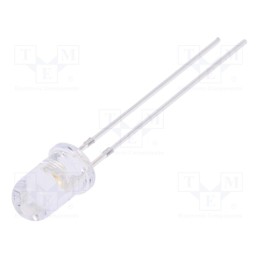 10 pcs : OSM5DK5111A - LED, 5mm, white warm, 18000÷22000mcd, 15°, Front: convex, 2.9÷3.6V