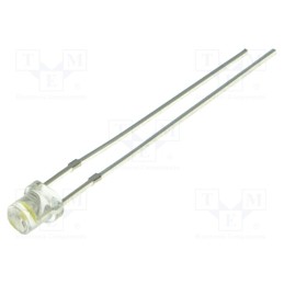 10 pcs : OSM5DK33C1A - LED, 3mm, white warm, 500÷750mcd, 120°, Front: recessed, 2.9÷3.6V