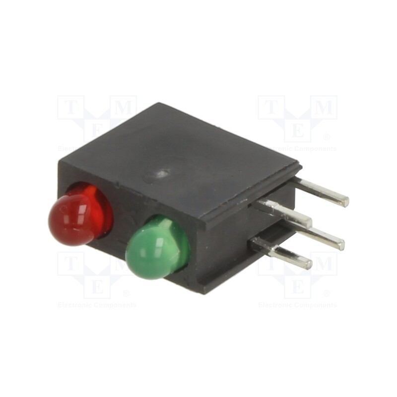 10 pcs : SSF-LXH240IGD - LED, in housing, red,green, 2.9mm, No.of diodes: 2, 10mA, 50°