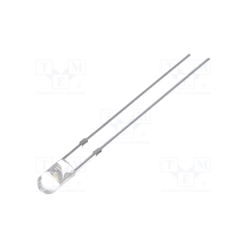 10 pcs : OSW5DK3E31B - LED, 3mm, white cold, 7000÷8400mcd, 30°, Front: convex