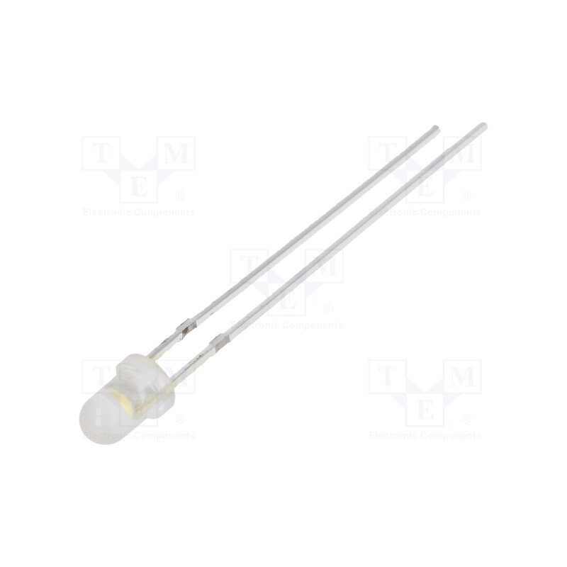 10 pcs : OSM54K3132A-1-ST - LED, 3mm, white warm, 8400÷10000mcd, 30°, Front: convex, 2.7÷3.4V
