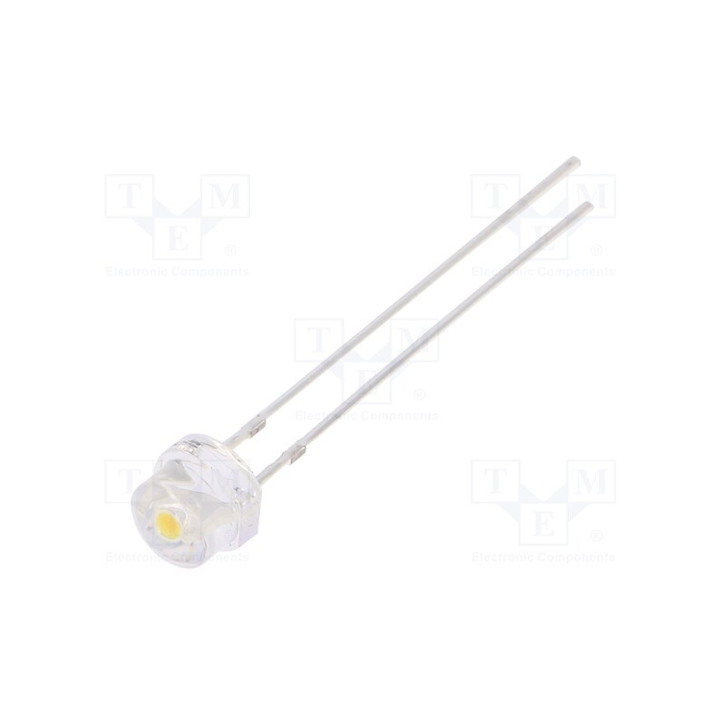 10 pcs : OSM2DK56A1A-MN - LED, 4.8mm, white warm, 1560÷2180mcd, 100°, Front: convex, 2.9÷3.6V