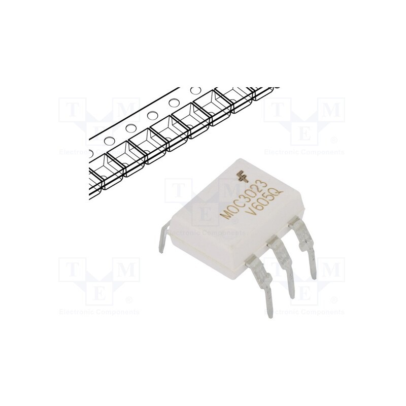 10 pcs : MOC3023TVM - Optotriac, 4.17kV, triac, DIP6, Ch: 1, MOC302XM