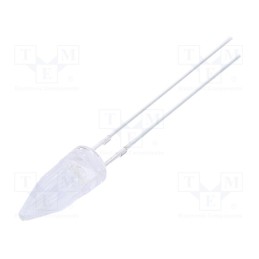 10 pcs : OSB64K58A1B - LED, 5mm, blue (ice blue), 2180÷3000mcd, 100°, Front: Rocket, THT