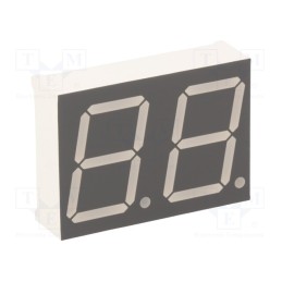 10 pcs : KW2-802AVA - Display: LED, 7-segment, 20.32mm, 0.8', No.char: 2, red, 45÷90mcd