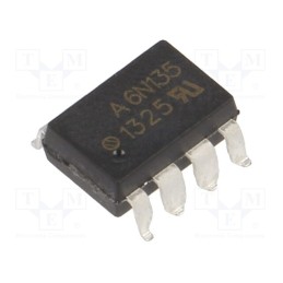 10 pcs : 6N135-300E - Optocoupler, SMD, Ch: 1, OUT: transistor, 3.75kV, CTR@If: 7-50%@16mA