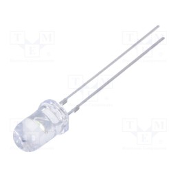10 pcs : OSW5DK5A31A - LED, 5mm, white cold, 14400÷18000mcd, 30°, Front: convex, 2.9÷3.6V