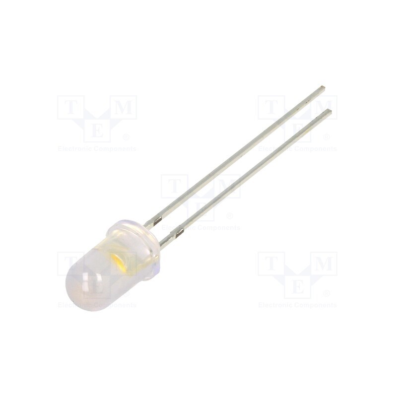 10 pcs : OSM2DK5112A-0.5-TU - LED, 5mm, white warm, 10000÷12000mcd, 15°, Front: convex, 2.9÷3.6V