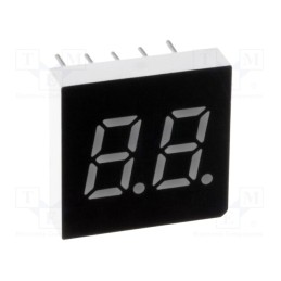10 pcs : LDD030AAG-103-01 - Display: LED, 7-segment, 7.62mm, 0.3', No.char: 2, green, 3mcd
