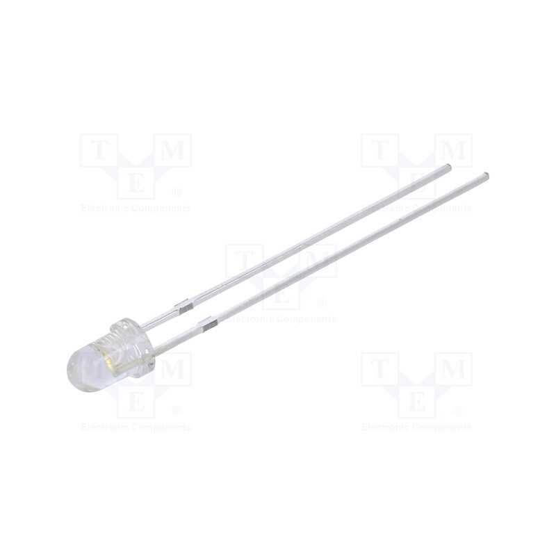 10 pcs : OSM2DK3131A-QR - LED, 3mm, white warm, 5800÷7000mcd, 30°, Front: convex, 2.9÷3.6V