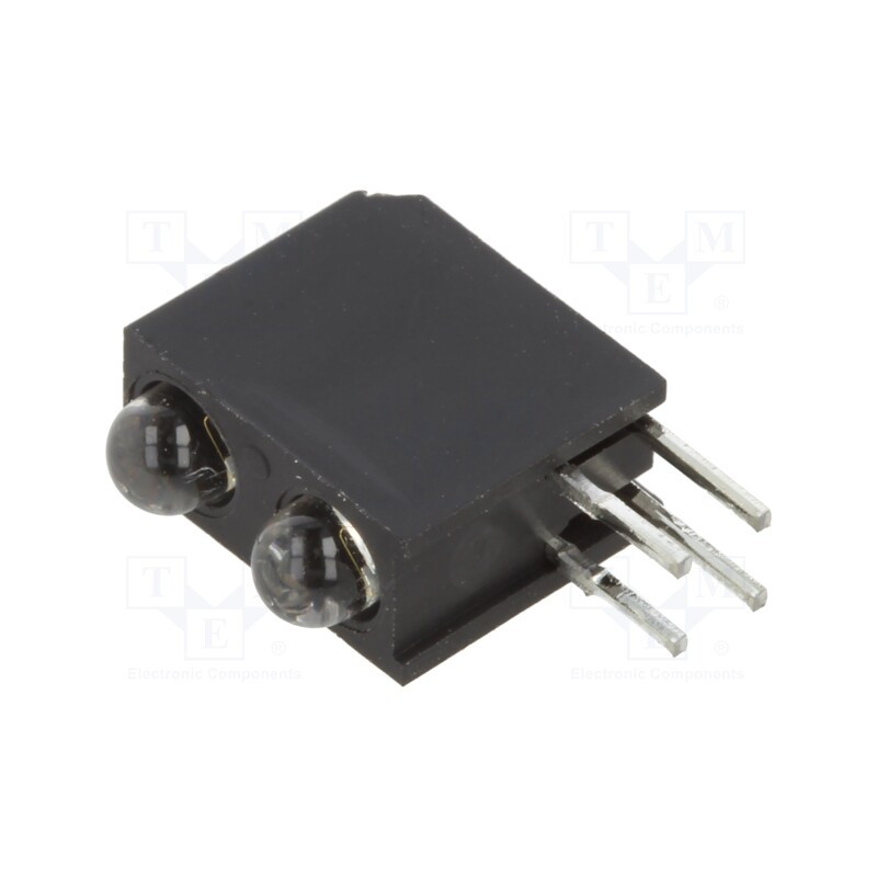 10 pcs : H201CGC - LED, in housing, green, 3mm, No.of diodes: 2, 20mA, 40°, 2.1÷2.8V