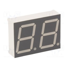 10 pcs : KW2-802CVA - Display: LED, 7-segment, 20.32mm, 0.8', No.char: 2, red, 45÷90mcd