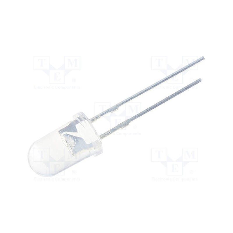 10 pcs : OSBBY25111E - LED, 5mm, blue, 4200÷5800mcd, 15°, Front: convex, 2.9÷3.6V