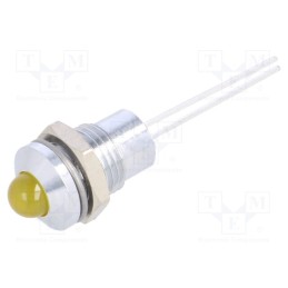 10 pcs : 19040002 - Indicator: LED, prominent, yellow, 2.1VDC, Ø8mm, 2pin, metal