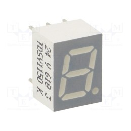 10 pcs : TDSY1150 - Display: LED, 7-segment, 7mm, 0.28', No.char: 1, yellow, 0.45÷3mcd