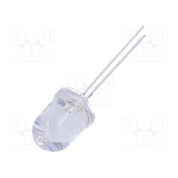 10 pcs : NTE30068 - LED, 10mm, red, 2000mcd, 40°, Front: convex, 2÷2.5V, No.of term: 2