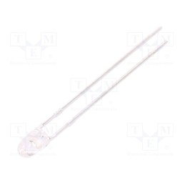 10 pcs : L-7104ZGC-G - LED, 3mm, green, 8000÷14000mcd, 30°, Front: convex, 3.2÷4V