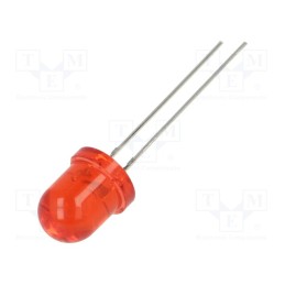 10 pcs : OSR58133A-VV - LED, 8mm, red, 4200mcd, 30°, Front: convex, 2.5÷15V, No.of term: 2