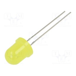 10 pcs : OSY58164A-VV - LED, 8mm, yellow, 150mcd, 60°, Front: convex, 2.5÷15V, No.of term: 2